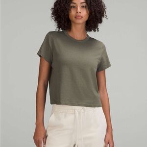 Classic-Fit Cotton-Blend T-Shirt Army Green Sz 4